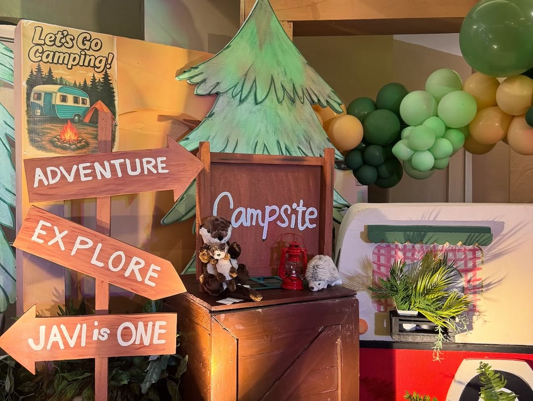 Camp birthday atmosphere shot