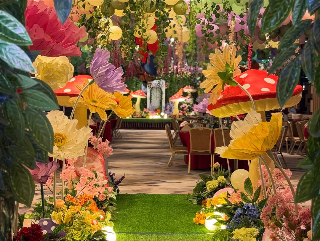 Fairy garden floral arch